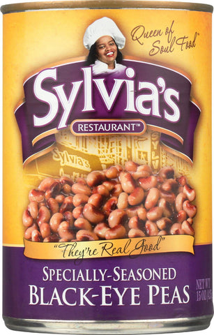 Sylvia's Black Eye Peas - Seasoned - Case Of 12 - 15 Oz.