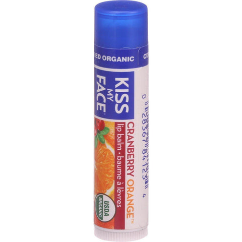 Kiss My Face Organic Lip Balm - Cranberry Orange - .18 Oz - Case Of 24