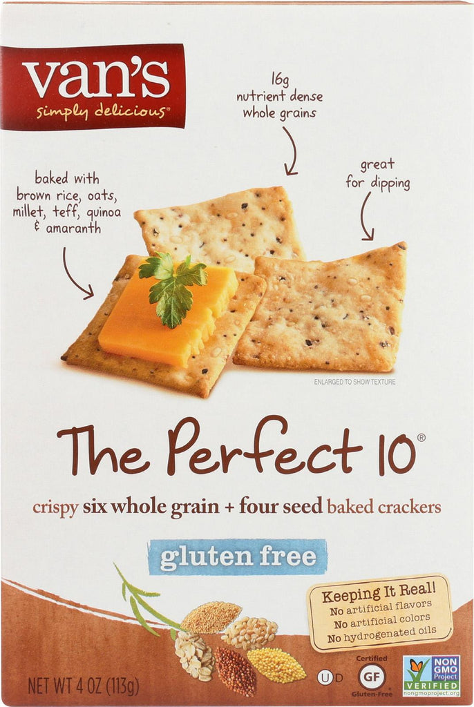 Van's Natural Foods Gluten Free Crackers - The Perfect 10 - Case Of 6 - 4 Oz.