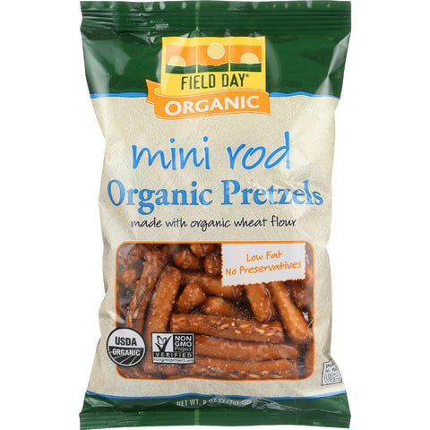 Field Day Pretzels - Organic - Mini Rod - 8 Oz - Case Of 12