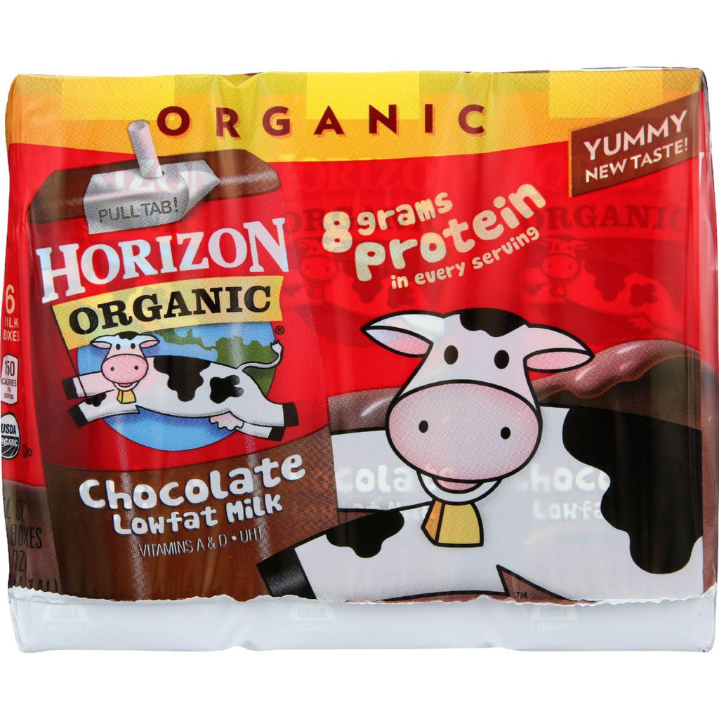 Horizon Organic Dairy Milk - Organic - 1 Percent - Lowfat - Box - Chocolate - 6-8 Oz - Case Of 3