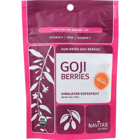 Navitas Naturals Goji Berries - Organic - Sun-dried - 4 Oz - Case Of 12