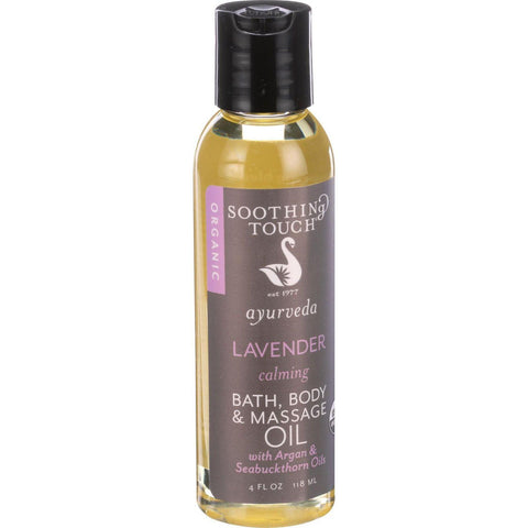 Soothing Touch Bath Body And Massage Oil - Organic - Ayurveda - Lavender - Calming - 4 Oz