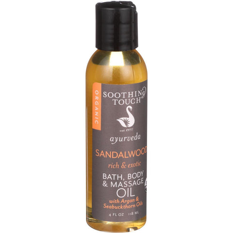 Soothing Touch Bath Body And Massage Oil - Ayurveda - Sandalwood - Rich And Exotic - 4 Oz