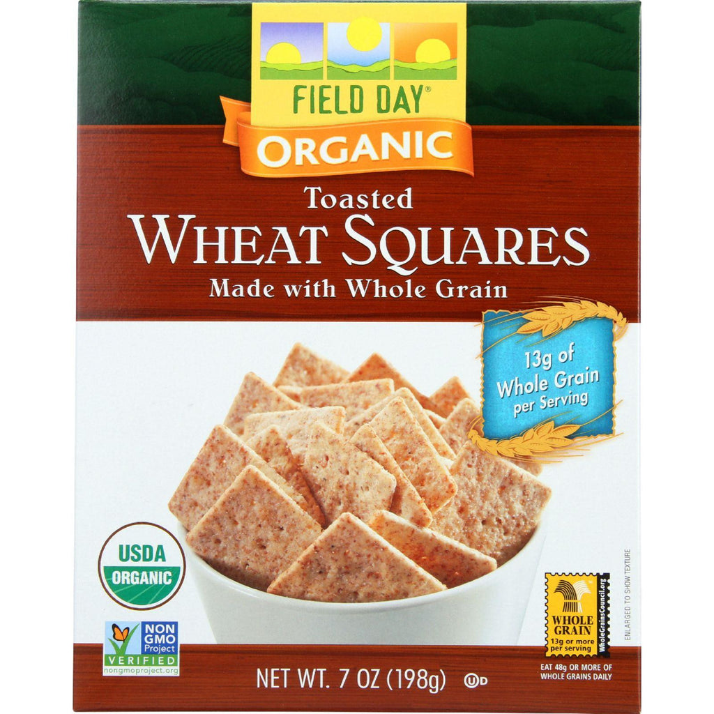 Field Day Crackers - Organic - Toasted Wheat Squares - 7 Oz - Case Of 12