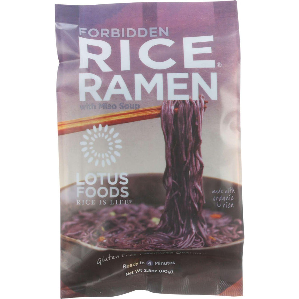 Lotus Foods Ramen - Organic - Forbidden Rice - With Miso Soup - 2.8 Oz - Case Of 10