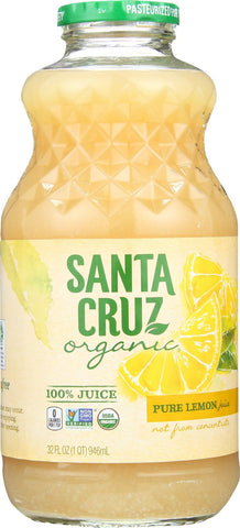 Santa Cruz Organic Pure Lemon Juice - Case Of 12 - 32 Fl Oz.