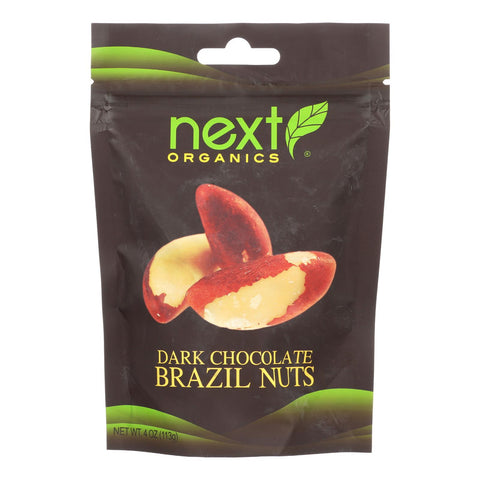 Next Organics Organic Dark Chocolate - Brazil Nuts - Case Of 6 - 4 Oz.