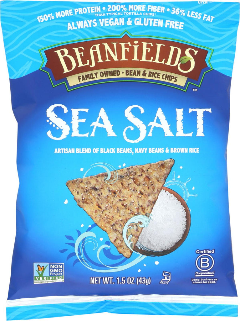 Beanfields Chips - Sea Salt Bean And Rice - Case Of 24 - 1.5 Oz.