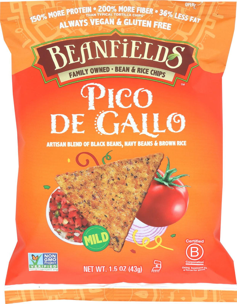 Beanfields Chips - Pico De Gallo Bean And Rice - Case Of 24 - 1.5 Oz.