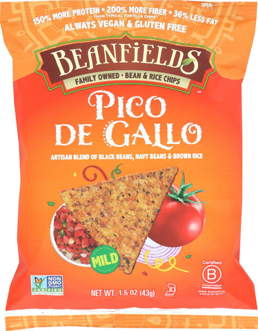 Beanfields Chips - Pico De Gallo Bean And Rice - Case Of 24 - 1.5 Oz.