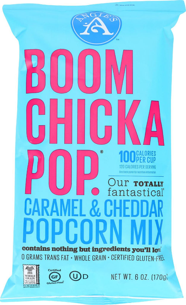 Angie's Kettle Corn Boom Chicka Pop Caramel And Cheddar Popcorn Mix - Case Of 12 - 6 Oz.