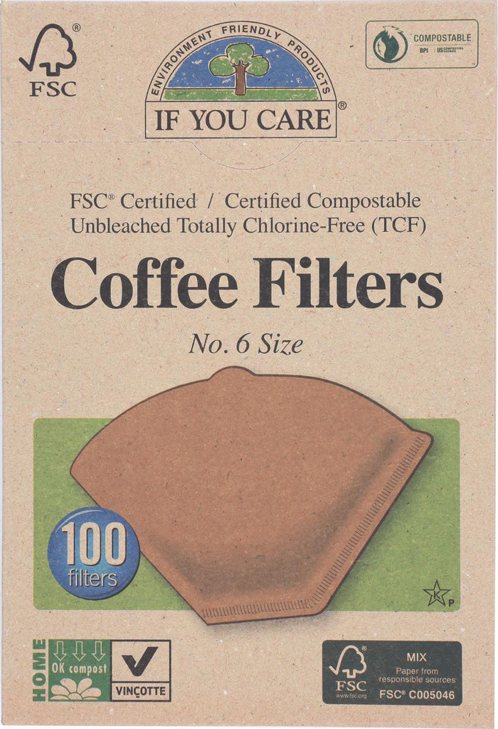 If You Care Coffee Filters - #6 Cone Unbleached - Case Of 12 - 100 Count