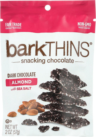 Bark Thins Snacking Dark Chocolate - Almond With Sea Salt - Case Of 24 - 2 Oz.