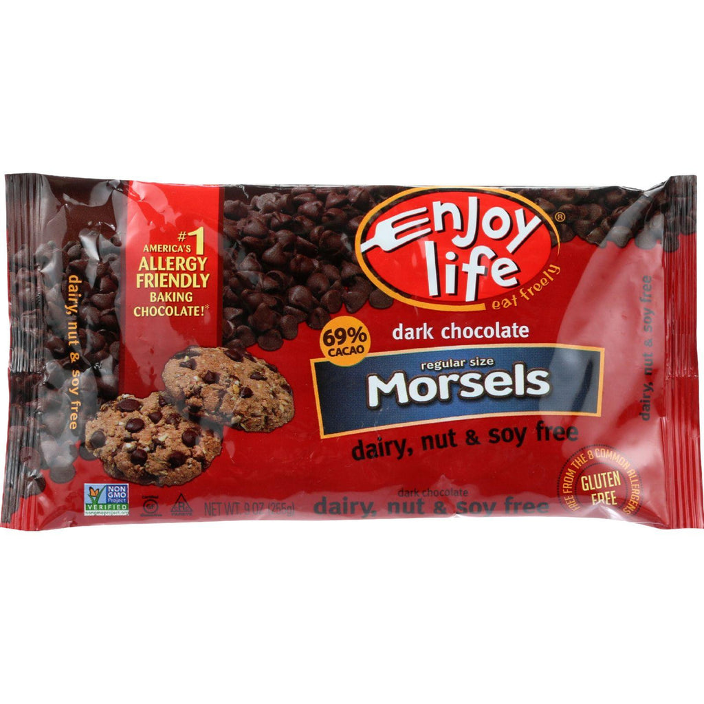 Enjoy Life Baking Chocolate - Morsels - Dark Chocolate - 9 Oz - Case Of 12