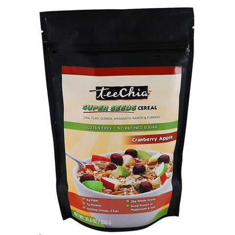 Teechia Cereal - Super Seeds - Cranberry Apple - 10.6 Oz - 1 Case