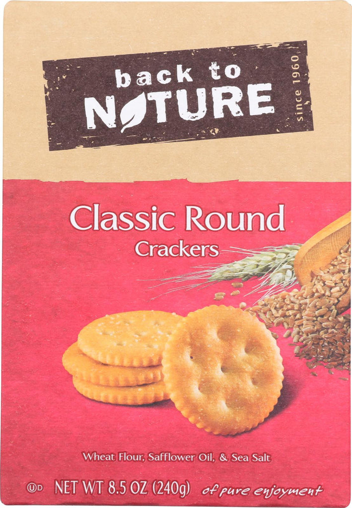 Back To Nature Classic Round Crackers - Safflower Oil And Sea Salt - Case Of 6 - 8.5 Oz.