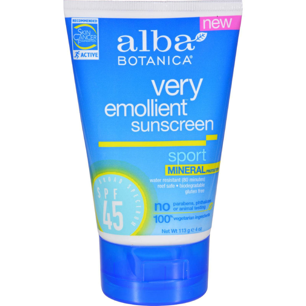 Alba Botanica Sunscreen - Sport Mineral Spf 45 - 4 Oz