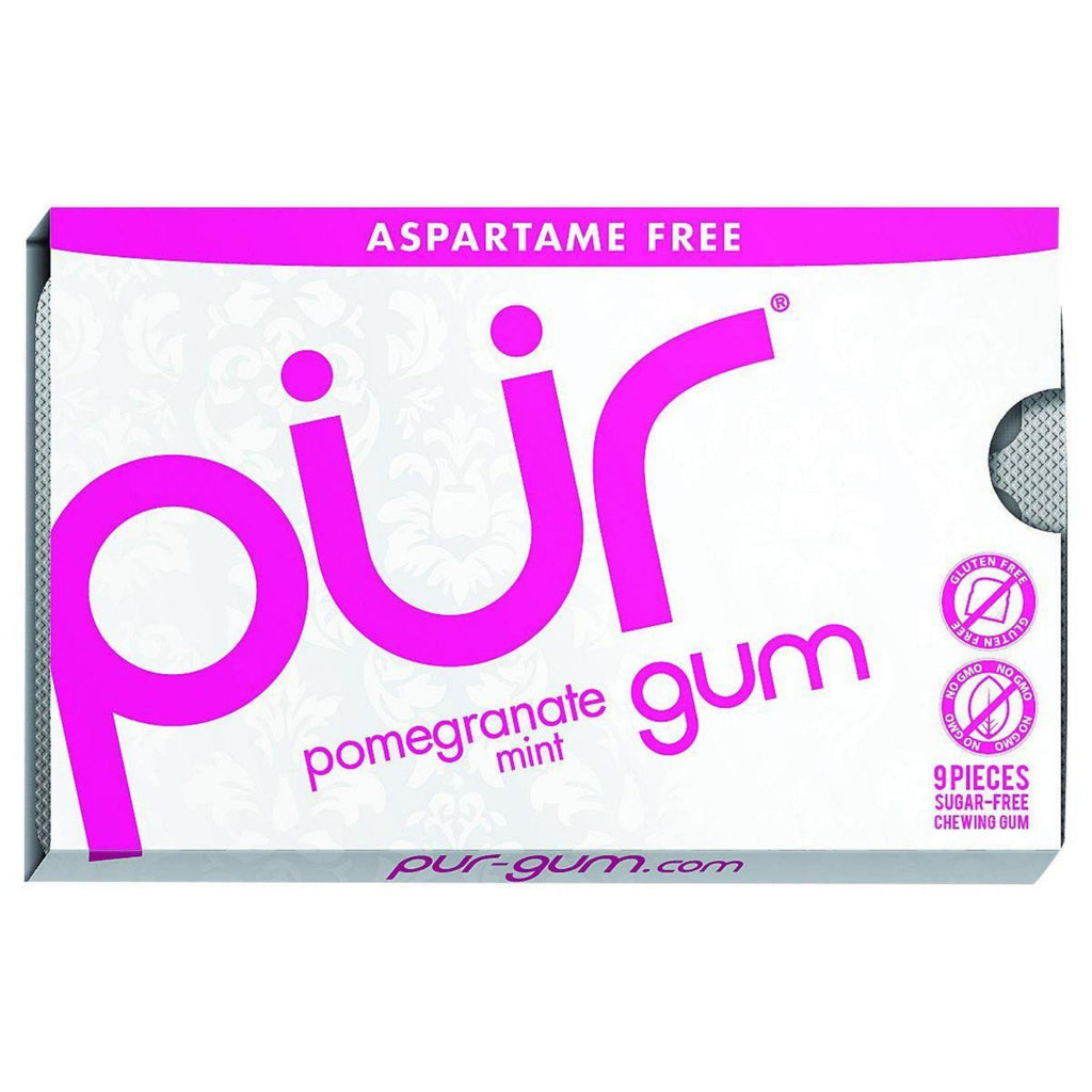 Pur Gum - Pomegranate Mint - Aspartame Free - 9 Pieces - 12.6 G - Case Of 12