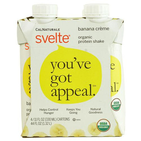 Svelte Protein Shake - Organic - Banana Creme - 11 Fl Oz - Case Of 24