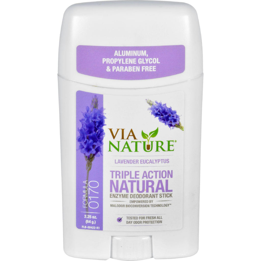 Via Nature Deodorant - Stick - Lavender Eucalyptus - 2.25 Oz