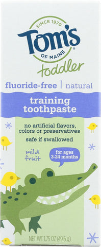 Tom's Of Maine Toothpaste - Toddler Training - Natural - Fluoride Free - Mild Fruit - 1.75 Oz - Case Of 6