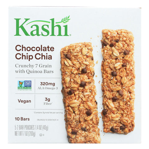 Kashi Chocolate Chip Chia Crunchy Granola And Seed Bars - Case Of 12 - 7 Oz.