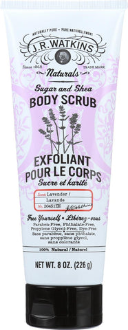 J.r. Watkins Body Scrub - 100 Percent Natural - Exfoliating - Sugar And Shea - Lavender - 8 Oz