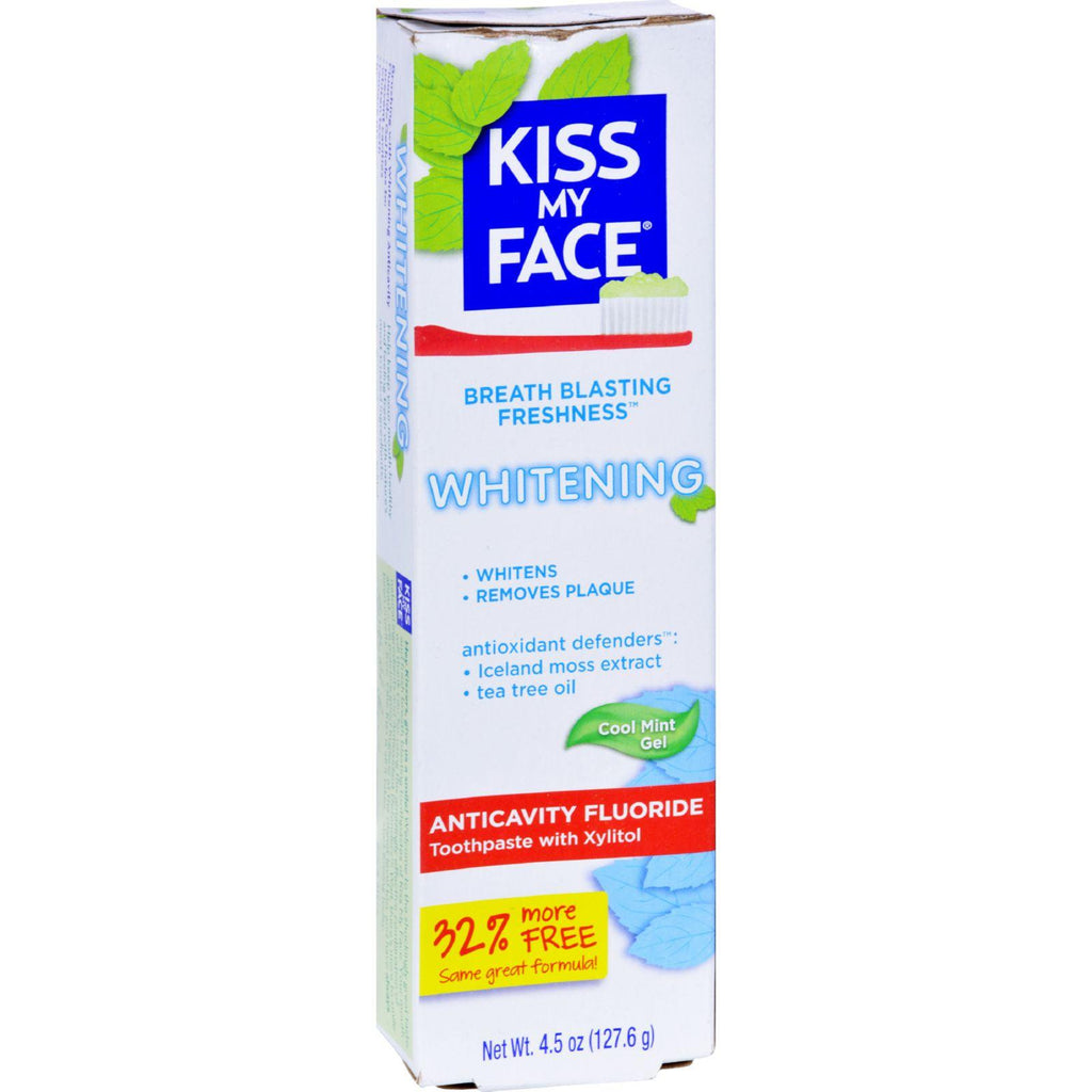 Kiss My Face Toothpaste - Whitening - Anticavity Fluoride - Gel - 4.5 Oz