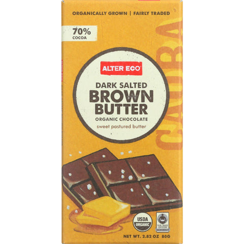 Alter Eco Americas Chocolate - Organic - Dark Salted Brown Butter - 2.82 Oz - Case Of 12