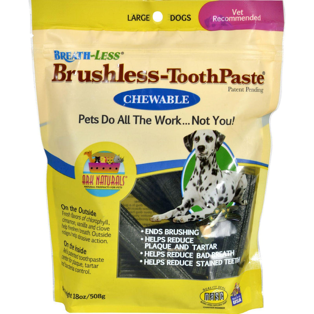 Ark Naturals Breath-less Brushless-toothpaste - Chewable - Large Dogs - 18 Oz