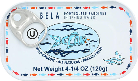 Bela - Olhao Sardines Spring Water - Case Of 12 - 4.25 Oz.