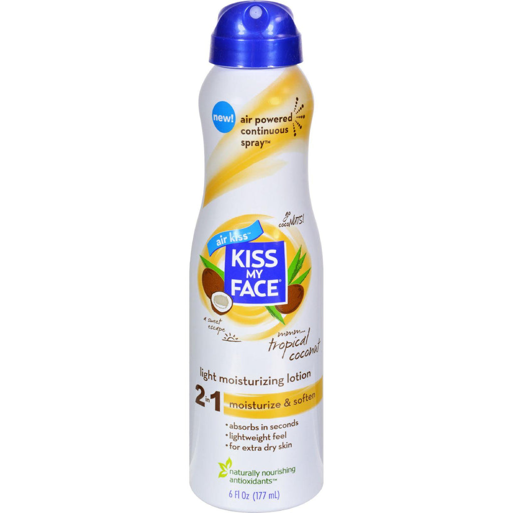 Kiss My Face Lotion - 2 In 1 - Continuous Spray - Coconut - 6 Fl Oz