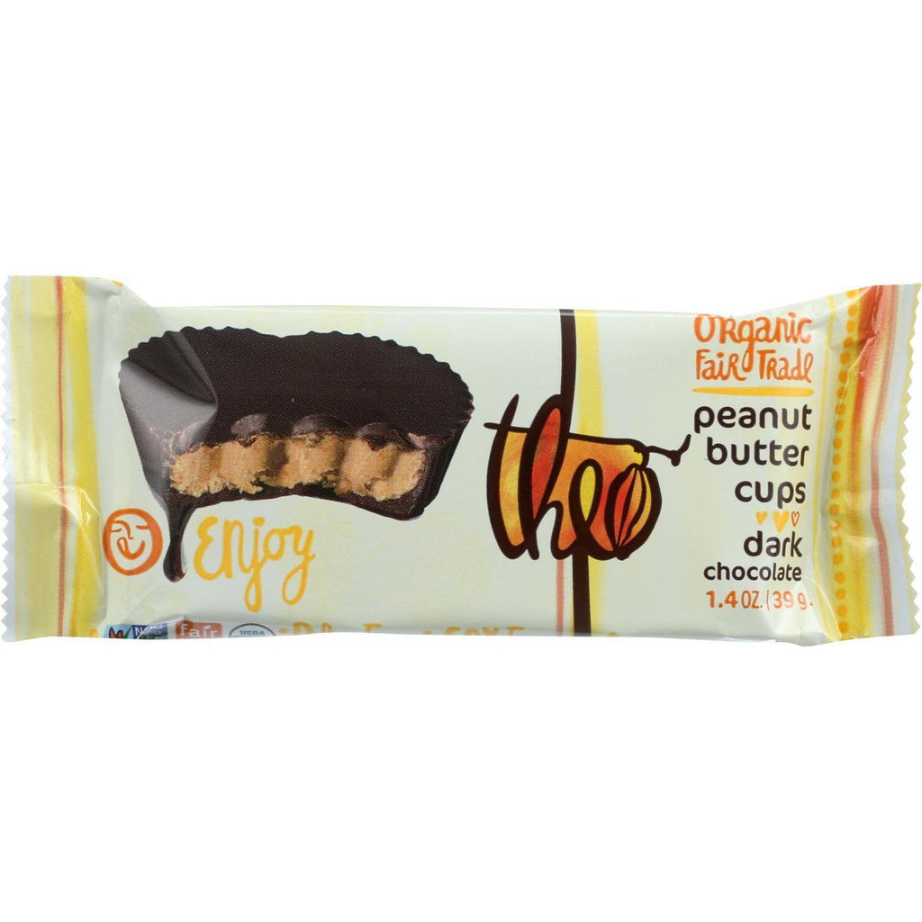 Theo Chocolate Peanut Butter Cups - Dark Chocolate - 1.3 Oz - Case Of 12