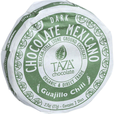 Taza Chocolate Organic Chocolate Mexicano Discs - 50 Percent Dark Chocolate - Guajillo Chili - 2.7 Oz - Case Of 12