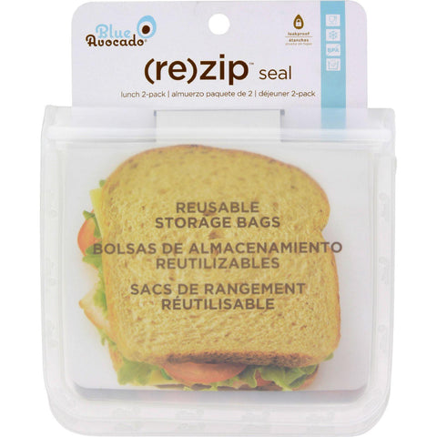 Blue Avocado (re) Zip Seal Lunch Bag - Translucent