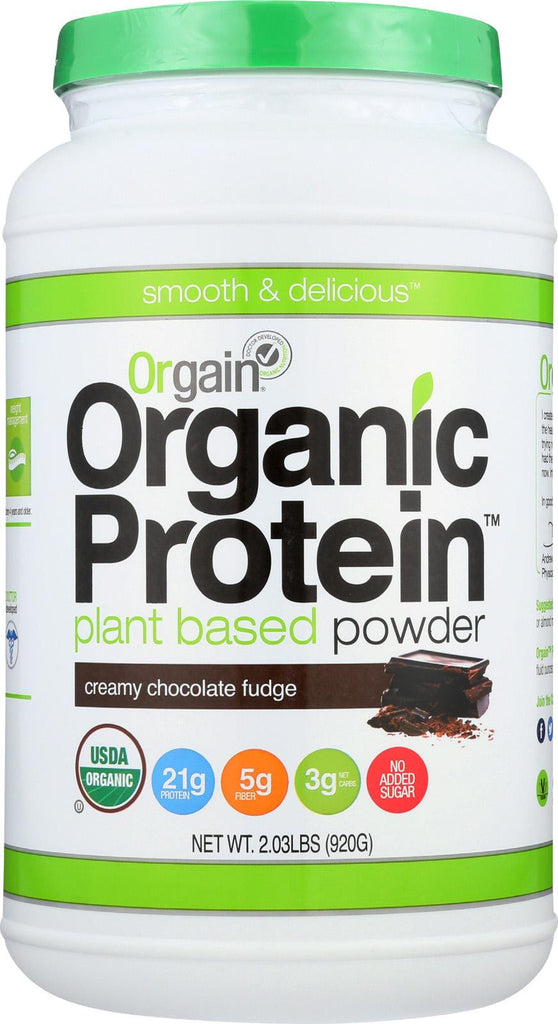 Orgain Organic Protein Powder - Plant Based - Creamy Chocolate Fudge - 2.03 Lb