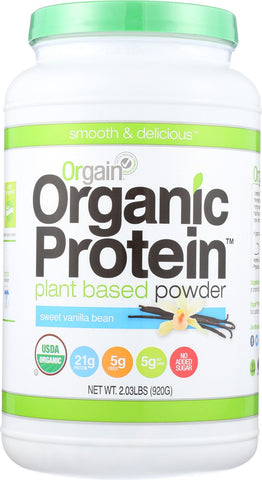 Orgain Organic Protein Powder - Plant Based - Sweet Vanilla Bean - 2.03 Lb