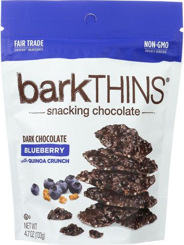 Bark Thins Snacking Dark Chocolate - Blueberry With Quinoa Crunch - Case Of 12 - 4.7 Oz.