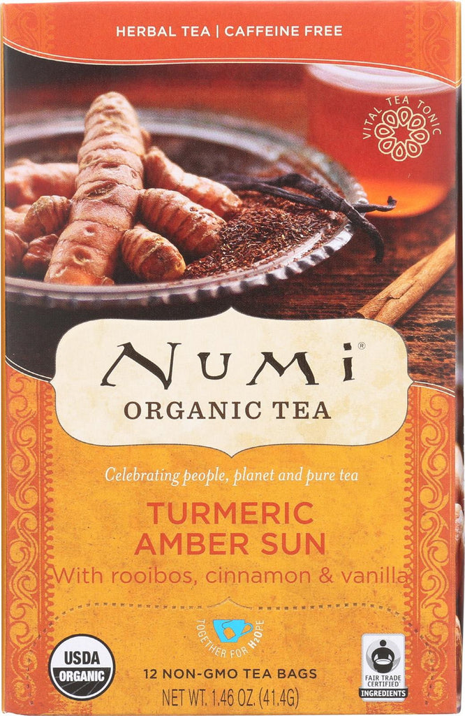 Numi Tea - Organic - Turmeric - Amber Sun - 12 Bags - Case Of 6