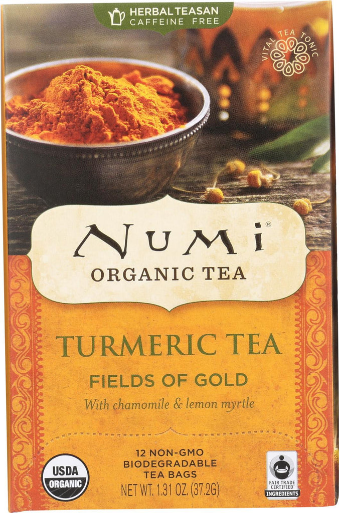 Numi Tea - Organic - Turmeric - Fields Of Gold - 12 Bags - Case Of 6