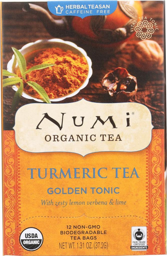 Numi Tea - Organic - Turmeric - Golden Tonic - 12 Bags - Case Of 6