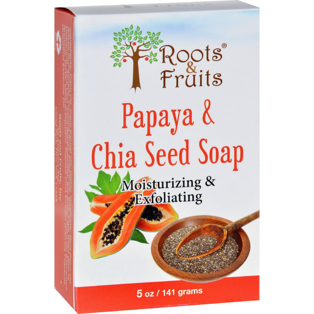 Roots And Fruits Bar Soap - Papaya And Chia Seed - 5 Oz