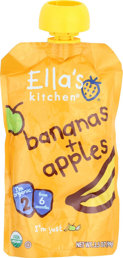 Ella's Kitchen Baby Food - Apples Bananas - Case Of 12 - 3.5 Oz.