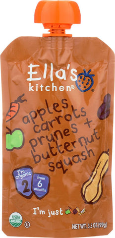 Ella's Kitchen Baby Food - Apples Carrots Prunes Butternut - Case Of 12 - 3.5 Oz.