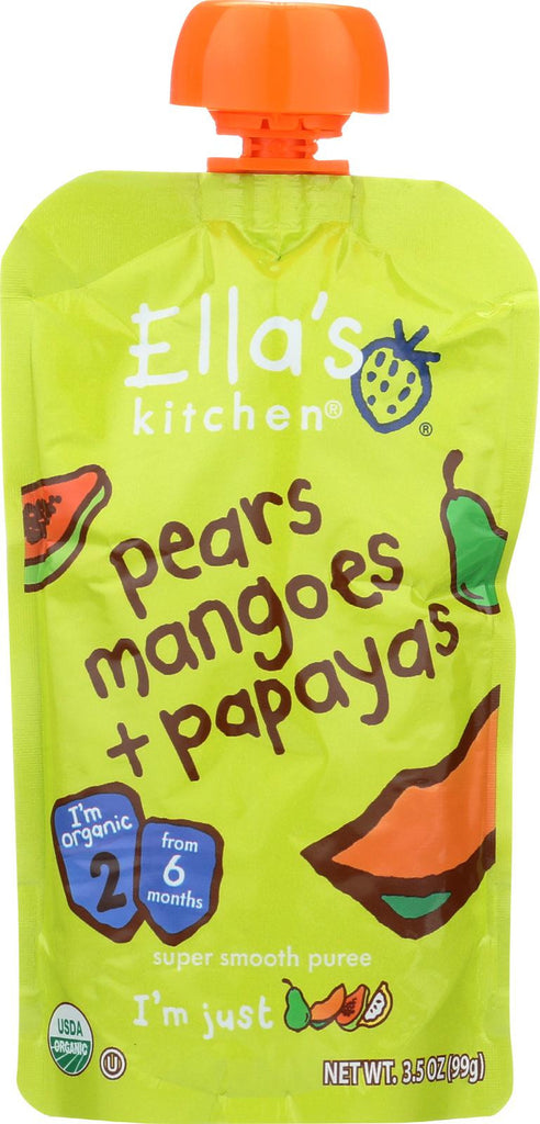 Ella's Kitchen Baby Food - Pears Mangoes Papayas - Case Of 12 - 3.5 Oz.