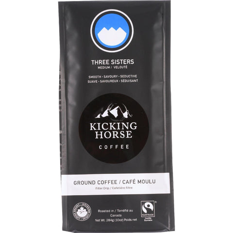 Kicking Horse Coffee - Organic - Ground - Three Sisters - Medium Roast - 10 Oz - Case Of 6