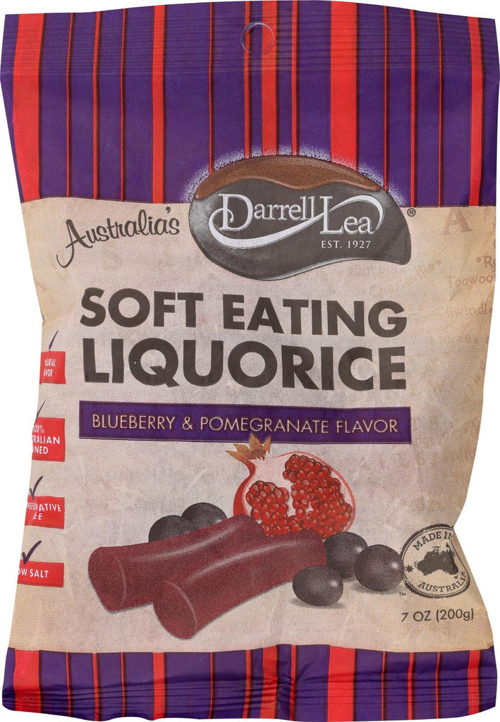 Darrell Soft Eating Liquorice - Blueberry And Pomegranate - Case Of 8 - 7 Oz.