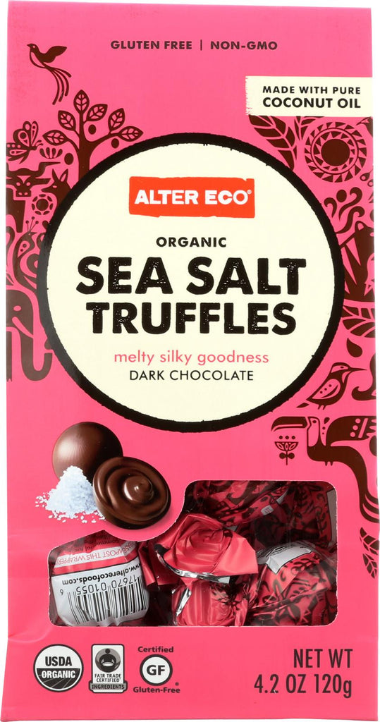 Alter Eco Americas Truffles - Sea Salt - Case Of 8 - 4.2 Oz.