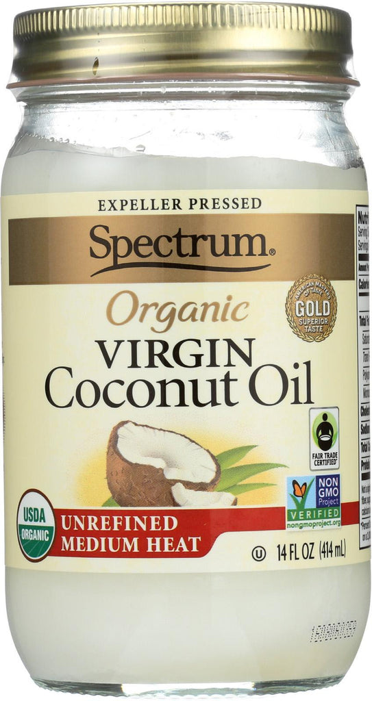 Spectrum Naturals Unrefined Organic Virgin Coconut Oil - Case Of 12 - 14 Fl Oz.